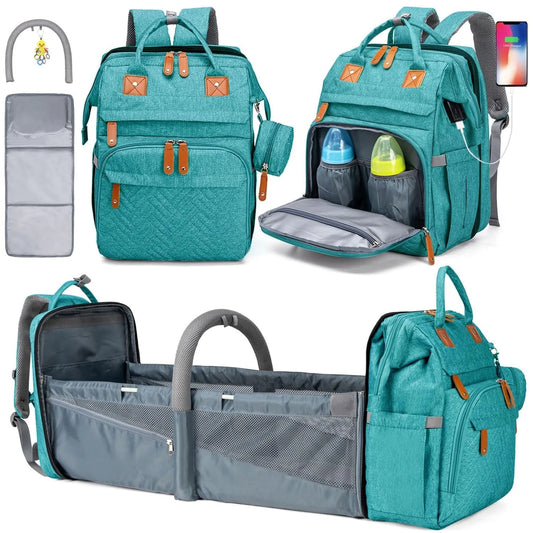 Baby Diaper Bag Backpack with Changing Station — Waterproof, Large Capacity